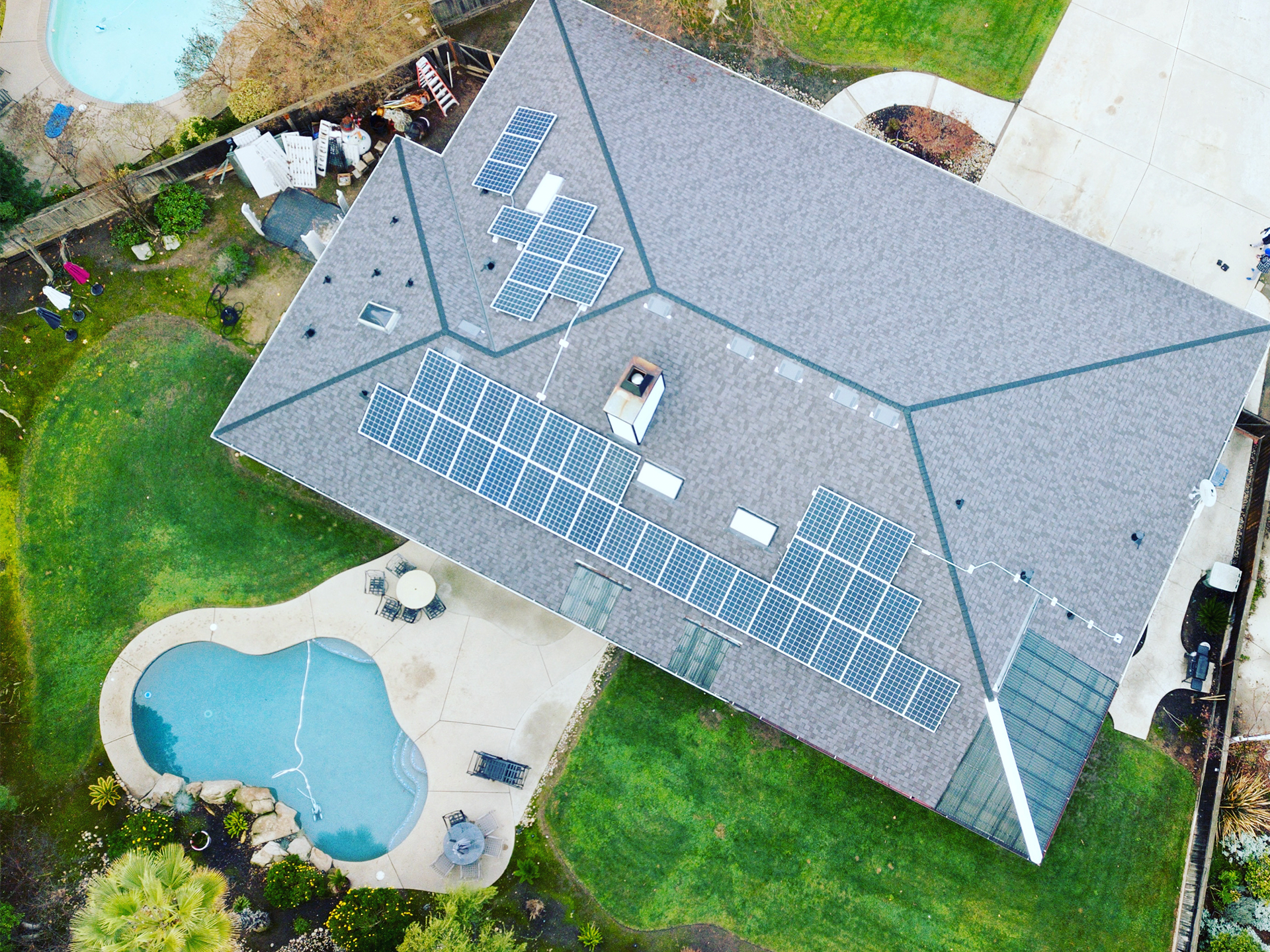 Fresno California Solar Install from Backyard