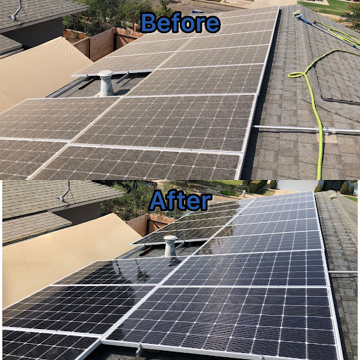 Solar Panel cleaning before and after