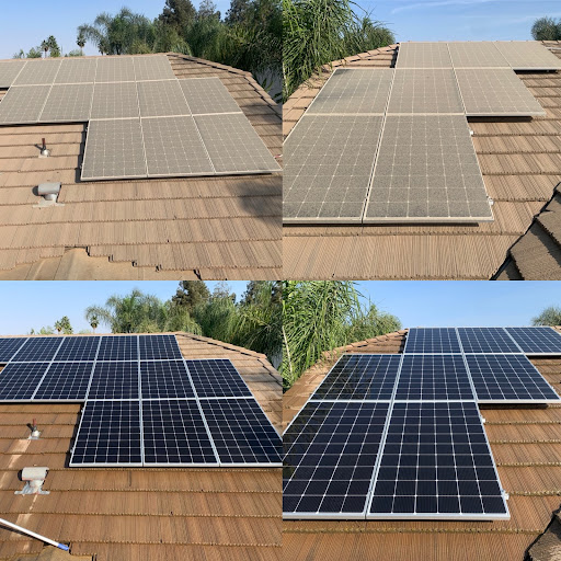 Before and after solar cleaning