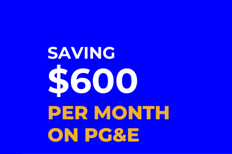 graphic of saving $600 per month on PG&E