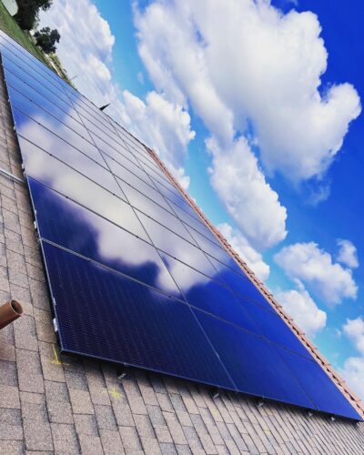 closeup of solar panels on a residential roof - residential solar