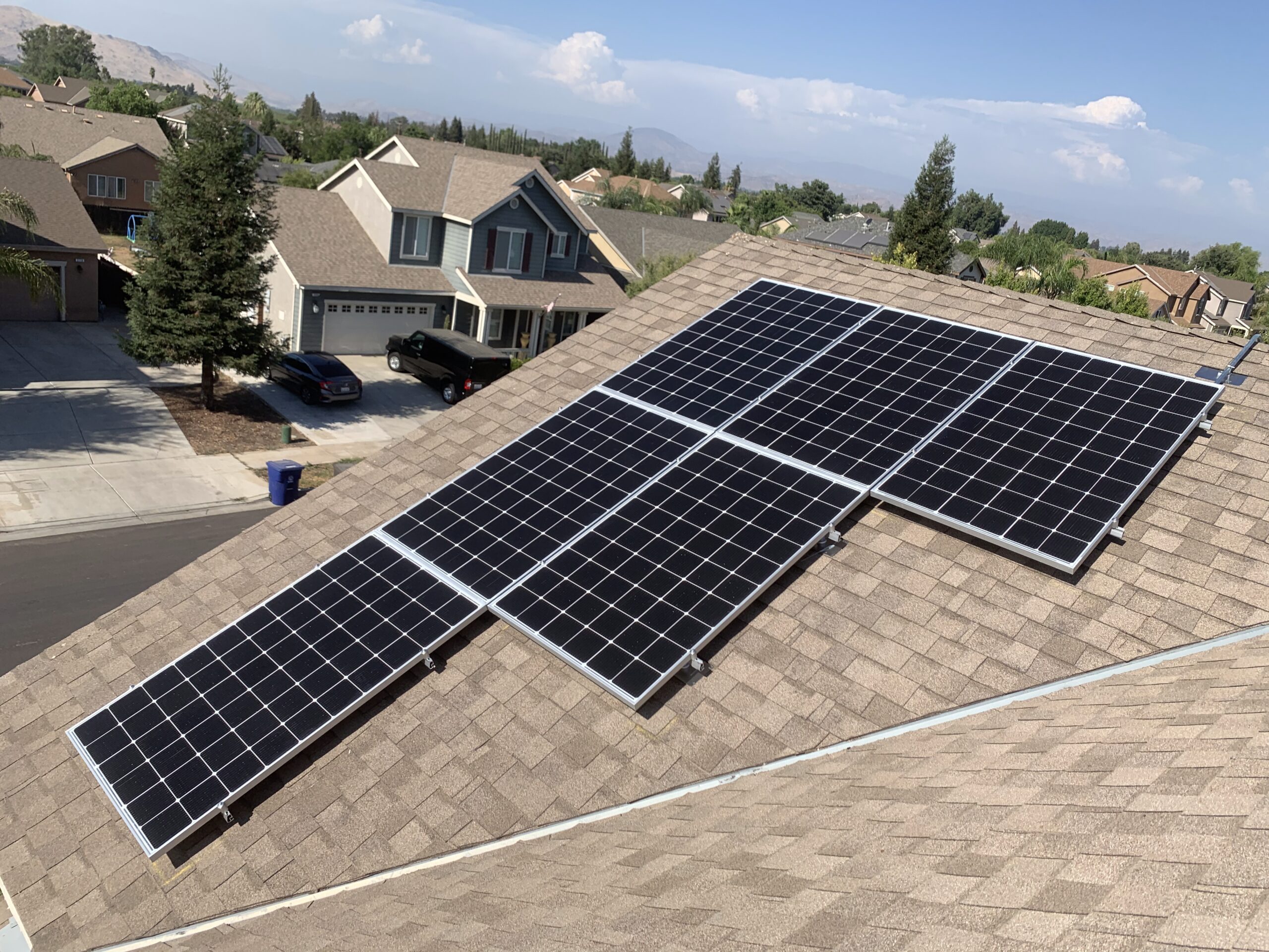 solar panels on roof
