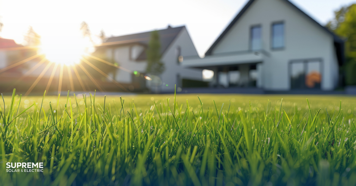 Why Fresno’s Sunny Climate is Ideal for Residential Solar Panels - sunny sky with house and grass