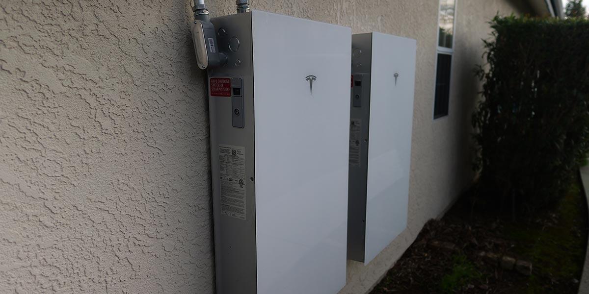 Tesla batteries at a client' shome