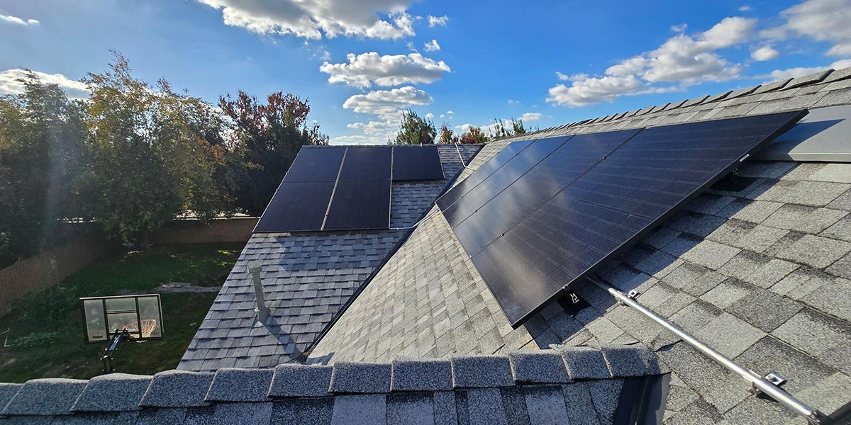 Solar panels on a client's roof